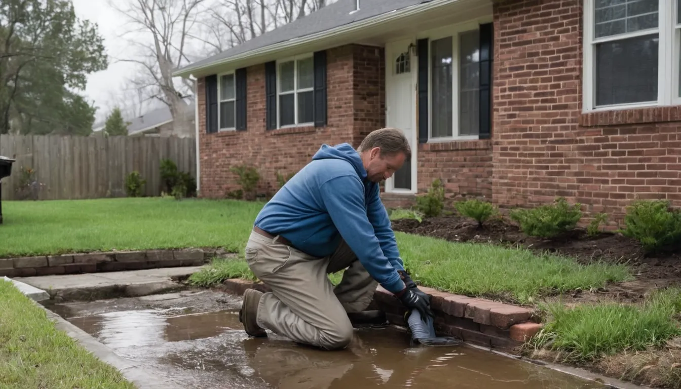 A provider checking a sewer cleanout outside a home in the Kansas City area